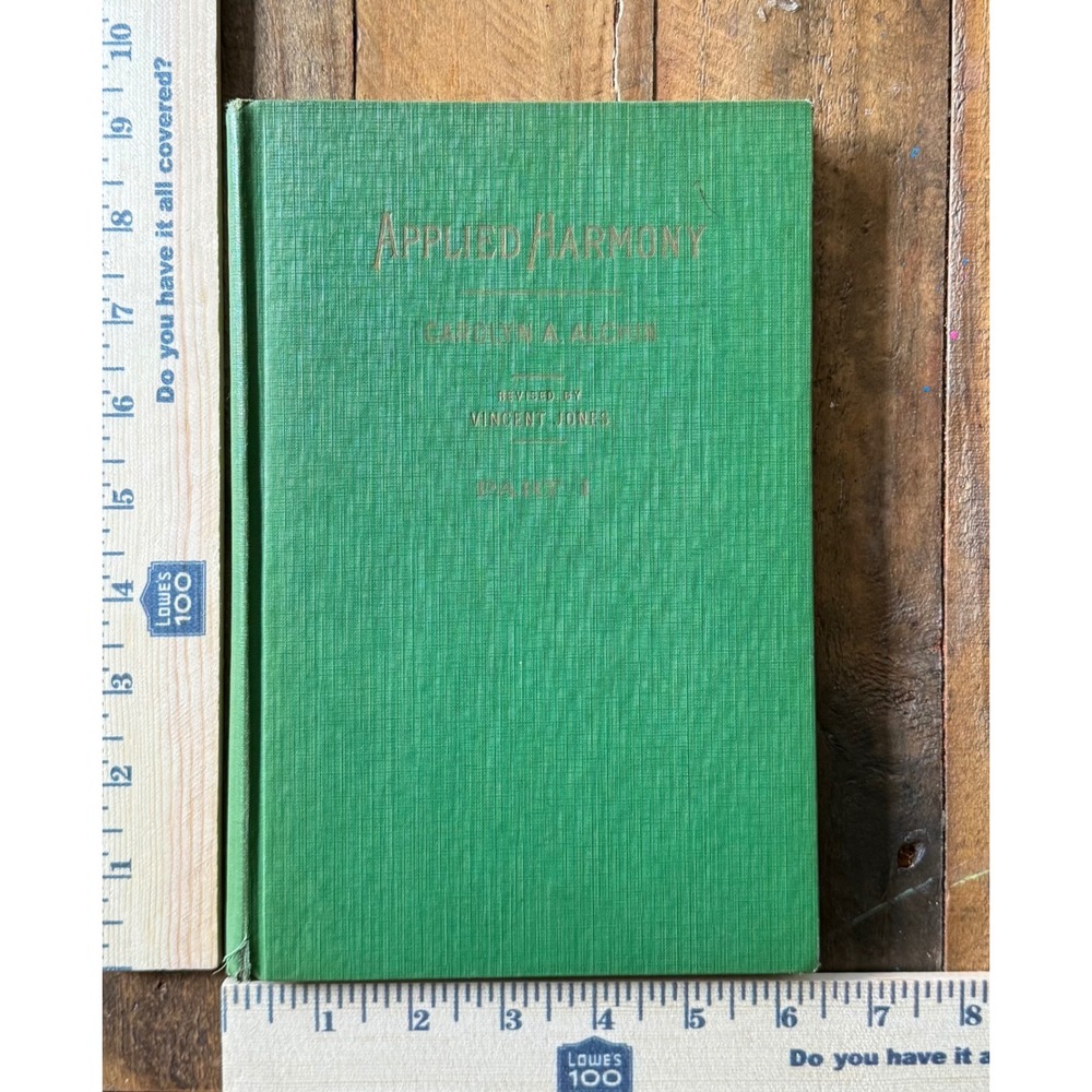 Applied Harmony Part I Carolyn A Alchin Vincent Jones Vintage Music Theory Book